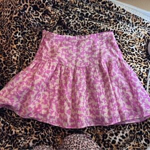 H&M Pink and Cream Patterned Skirt